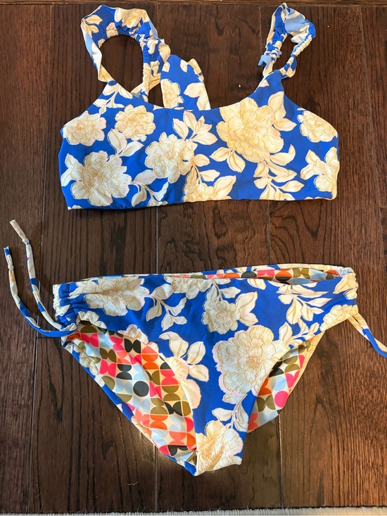 Maaji Other - Maaji Blue and Cream Floral Girls Two-Piece Swim Set